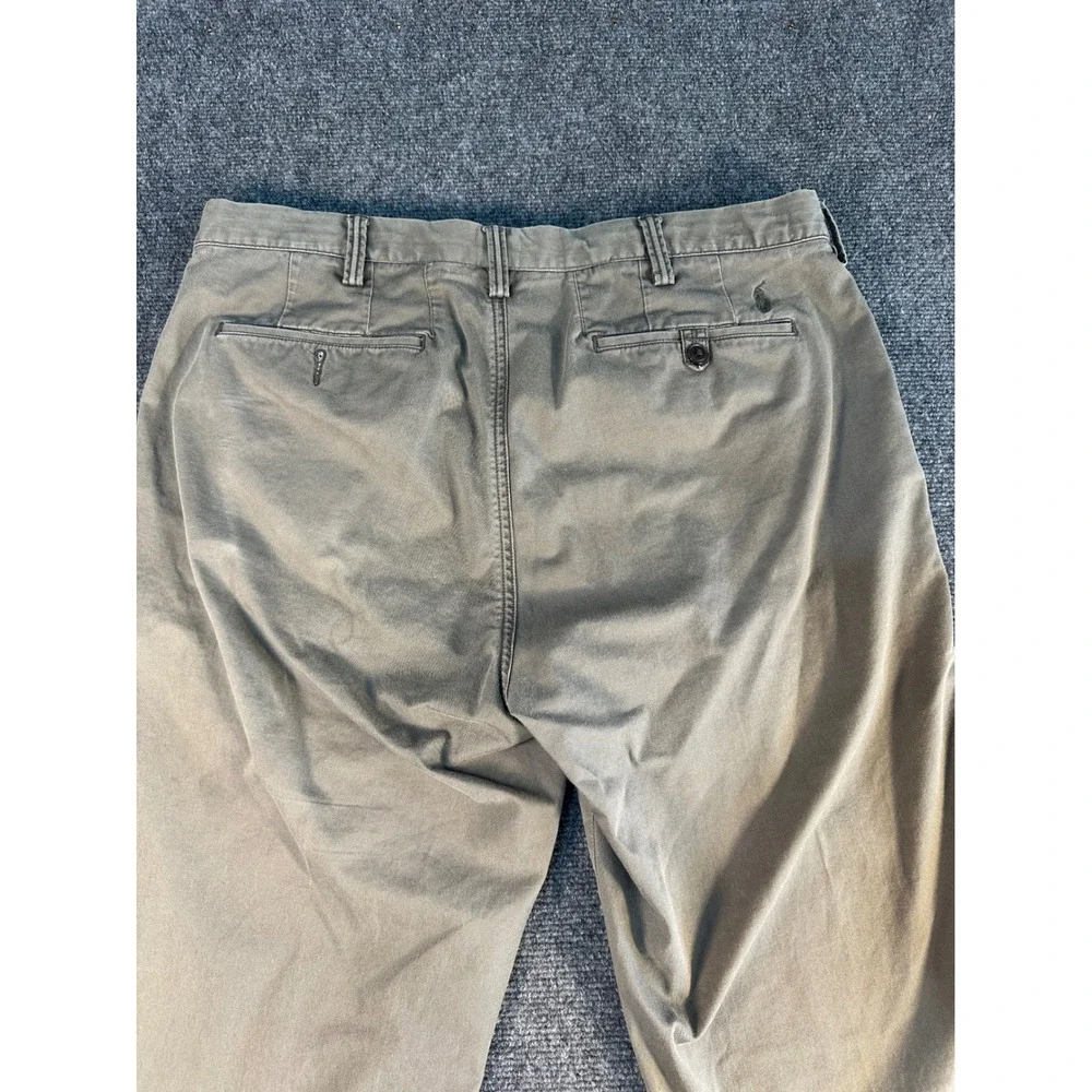 Polo Ralph Lauren Stretch Straight Fit Chino Pants Mens 36/30 Olive Khaki Cotton